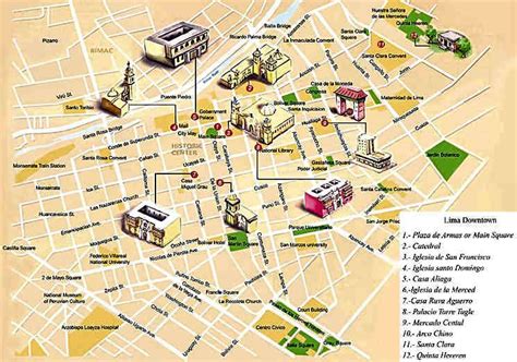 Mapa De Lima Centro Para Viajar Para Unas Vacaciones Inolvidables