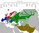 Branches of the Indo-European language family in Eurasia [1765x1481 ...
