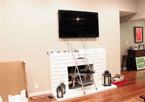 Making Wires Invisible For Wall Mounted Tv Over Fireplace Home Wall Ideas