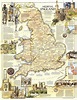 Medieval England Map - Published 1979, National Geographic Maps