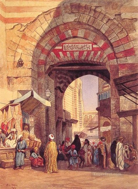 The Moorish Bazaar Arabian Edwin Lord Weeks Painting In Oil For Sale