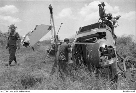 A Crashed Uh 1h Helicopter Gunship From The United States Us 190th