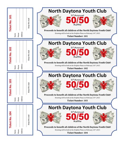 Free Printable Raffle Tickets With Numbers