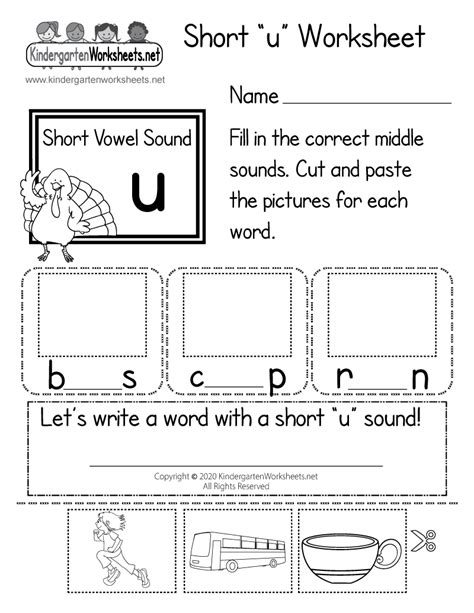 Free Beginning Sounds Letter U Phonics Worksheet For Preschool Letter