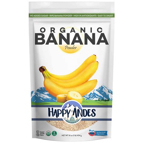 Happy Andes Organic Banana Powder 1lb Non Gmo Fresh Pure Raw Powdered