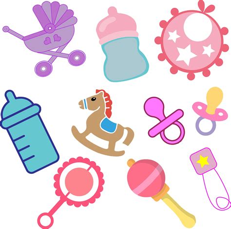 Pack Of Baby Items Clipart Baby Toys Baby Digital File Feeder New Born