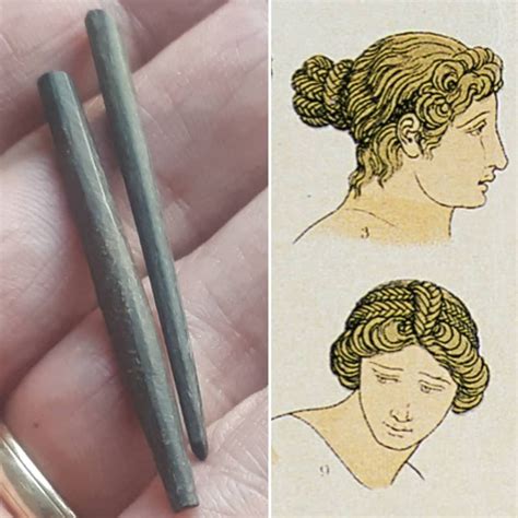 Two Roman Bone Hairpin Sections Ad 43 410 Used To Help Create The