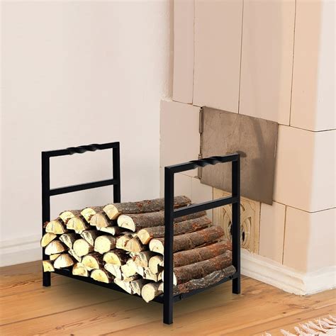 Mf Studio 16 Inches Small Firewood Rack With Wavy Pattern Suitable For