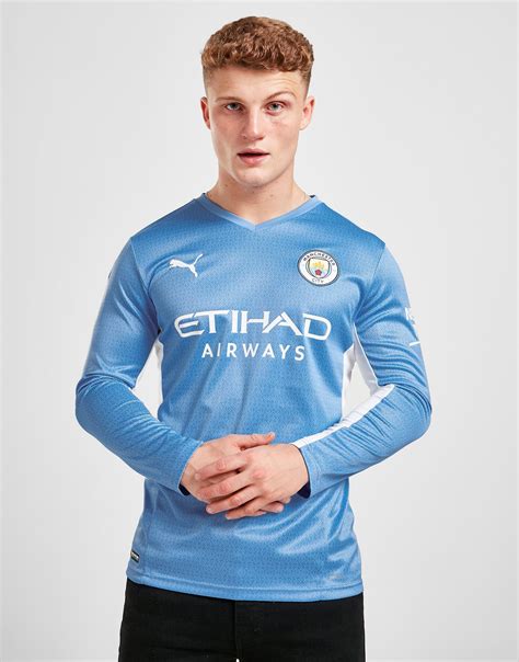 Blue Puma Manchester City Fc 202122 Long Sleeve Home Shirt Jd Sports