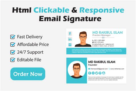 Create Your Email Template Or Htmlclickable Email Signature