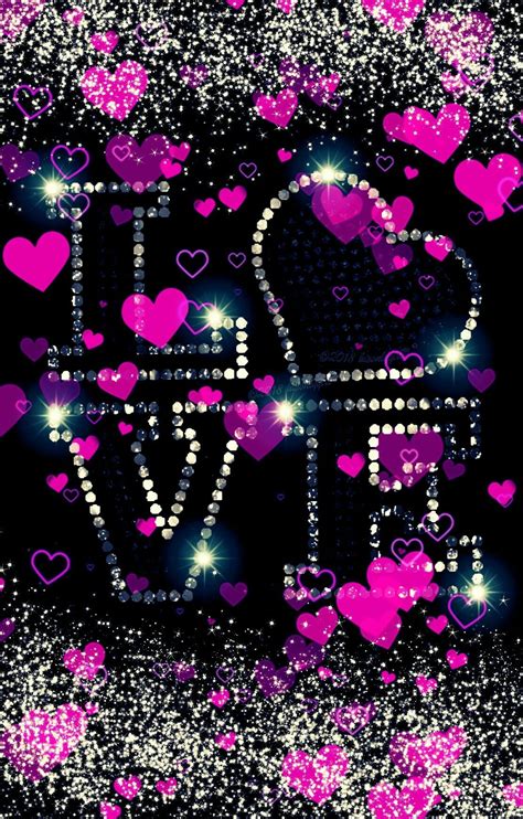 Pink Hearts Love Glitter Wallpaper I Created For Cocoppa Love