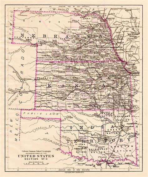 Kansas And Nebraska Map 1881 Photos Framed Prints Puzzles Posters