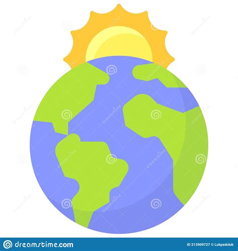 Earth And Sun Icon Earth Day Related Vector Stock Vector