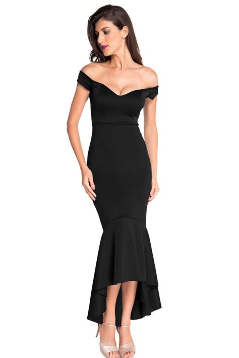 black off shoulder mermaid jersey evening dress [lc60171bk] 14 99 cheap colored contacts