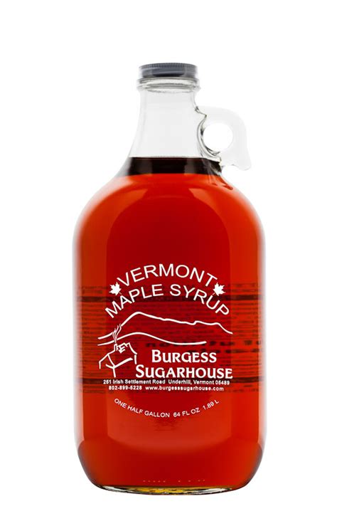 One Half Gallon 189l Glass Jug Of Pure Vermont Maple Syrup