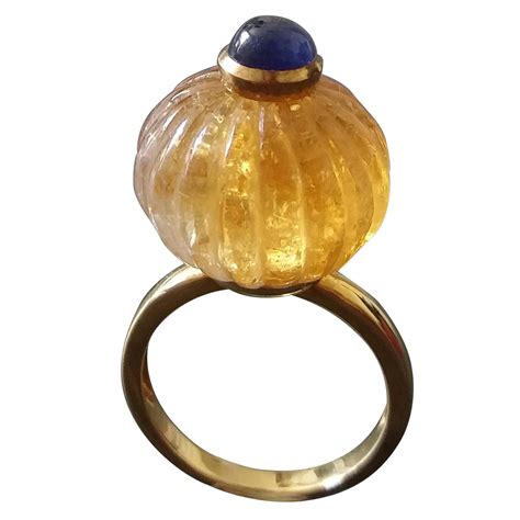 Citrine Yellow Sapphire Gold Flower Ring For Sale At Stdibs Yellow Flower Ring Gold Flower Rings