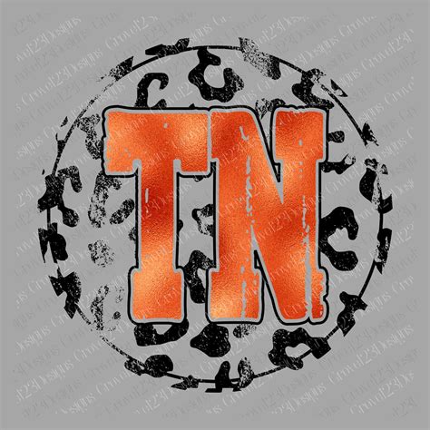 TN Tennessee Foil Distressed Leopard/cheetah Print Circle PNG - Etsy