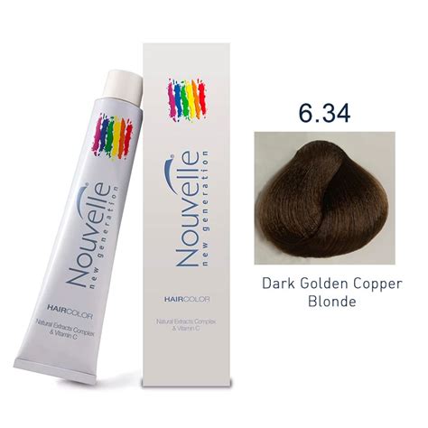 Nouvelle Permanent Hair Color 6 34 Dark Golden Copper Blonde 100ml