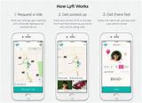 Pictures of Using Lyft App