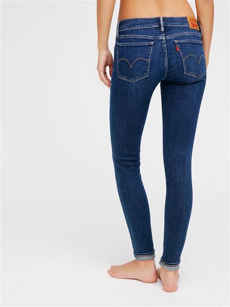 lyst free people levi s 710 super skinny selvedge jean in blue