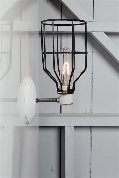 Industrial Wall Light Black Wire Cage Wall Sconce Lamp Industrial