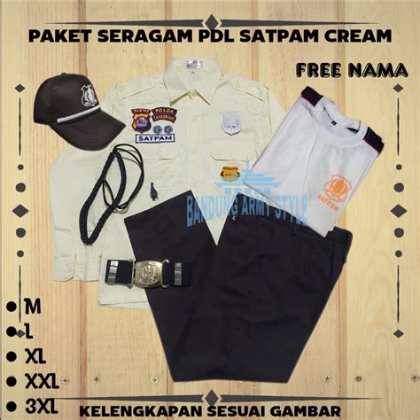 Jual Promo Baju Seragam Satpam Terbaru Pdh Pdl Krem Lengkap Terbaru