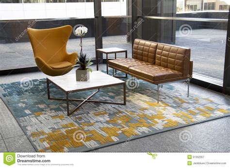 Modern Office Building Lobby Furniture Stock Image Image