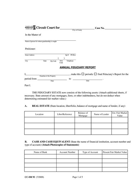 Court Fiduciary Report Fill Online Printable Fillable Blank