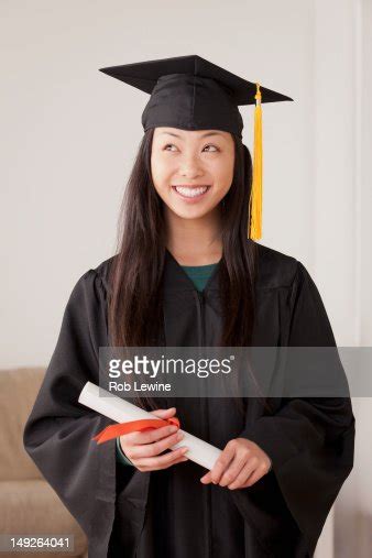 Usa California Los Angeles Portrait Of Graduated Young Woman High Res