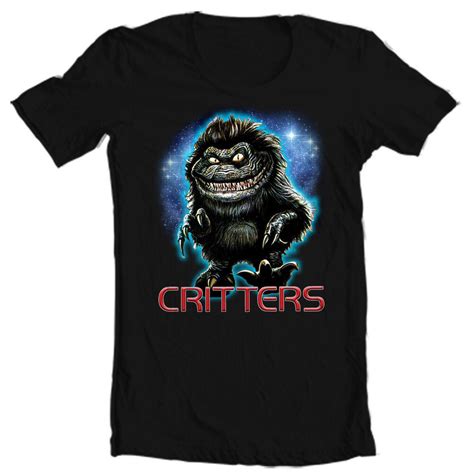 Critters T Shirt Retro 80s Horror Movie Free Shipping Black 100