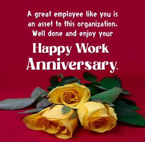 Work Anniversary Wishes And Messages Wishesmsg