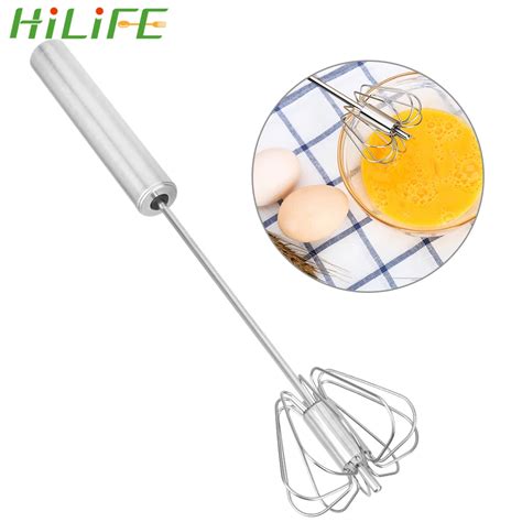 Hilife Cooking Tool Rotate Hand Egg Beaters Semi Automatic Mixer Egg