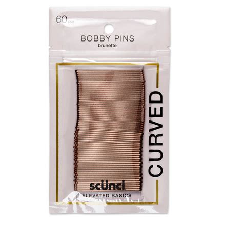 Conair Scunci Curved Bobby Pins Brunette 60pk Adult Unisex Brown