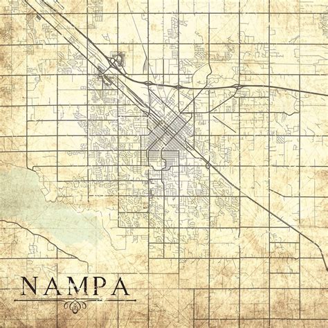 Nampa Id Canvas Print Idaho Id Vintage Map Poster Vintage Wall Etsy