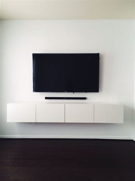 Ikea BestÅ Media Console Mounted Tv With Hidden Wires Now Thats