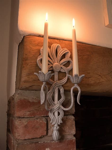 Large Double Candle Holder Wall Sconce In Country Etsy Candle