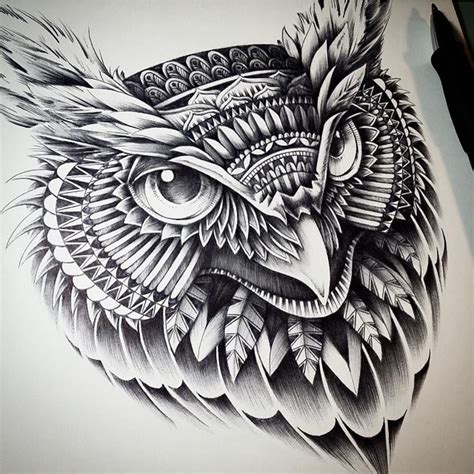 Ornate And Intricate Animal Drawings Татуировка сова Сова тату