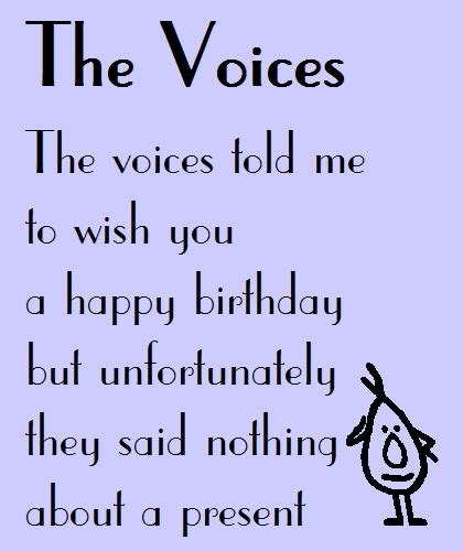 The Voices A Funny Birthday Poem Free Funny Birthday Wishes Ecards