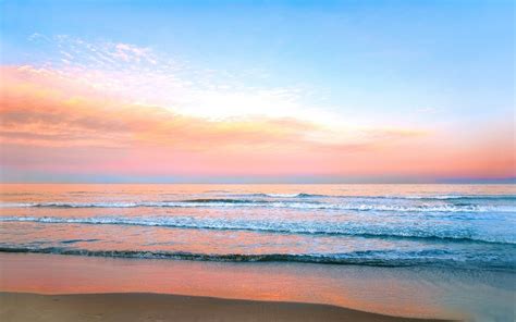 Earth Scenic Cloud Orange Pink Sea Beach Sky Nature Pastel Horizon