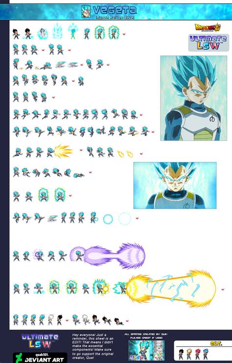 Super Saiyan Blue Vegeta Ulsw Sprite Sheet By Songoku0911 On Deviantart