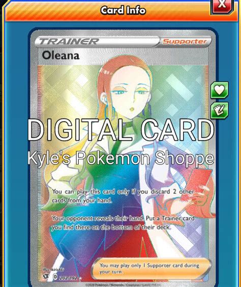 Oleana Rr Rainbow Rare Pokemon Tcg Online Ptcgo Sent Fast 202192 Digital Card Ebay