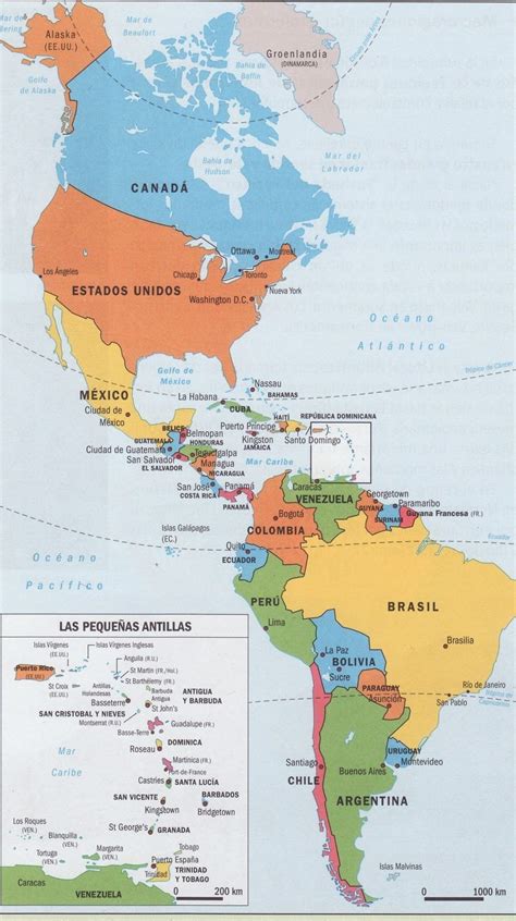 Mapa Do Continente Americano