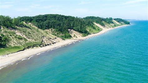 Indiana Dunes State Park Aerial Photo Of Lake Michigan Shoreline And