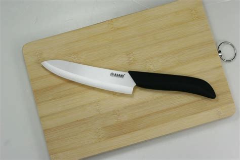 New 6 Asahi Ceramic Chefs Knife White Ceramic Bladeblack Silicone