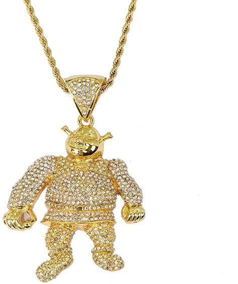 Mkhdd Hip Hop Jewelry Cz Stone Bling Ice Out Monster Shrek Pendants Necklace For Men