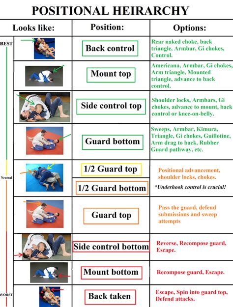 Helpful Visual Reference Guide For Positional Hierarchy Bjj Bjj Jiu