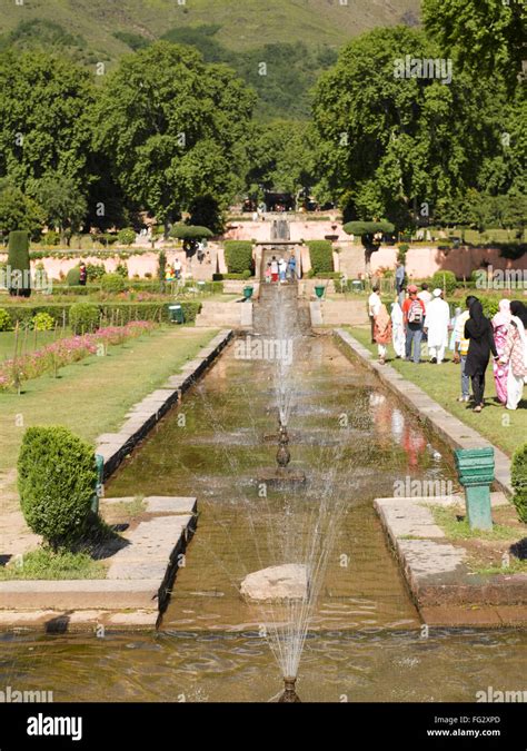 Mughal Garden Nishat Bagh Srinagar Jammu And Kashmir India Stock