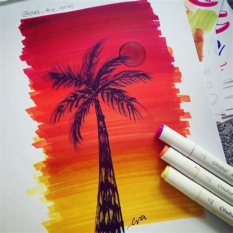 Evathearts On Instagram “hello I Decided To Do Another Sunset Palm