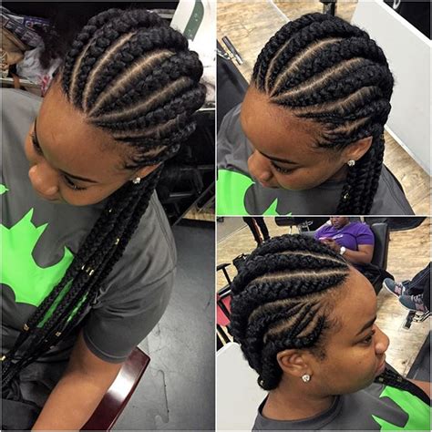 The braids will be done after dividing the hair into two sections horizontally and start braiding taking the hair of different widths. Check Out Ghana Weaving Styles Photo - DeZango