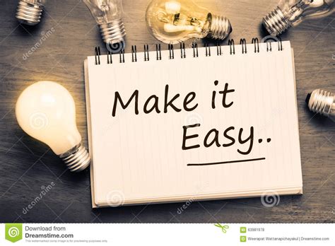 Make It Easy Stock Photo Image Of Simplicity Glow Note 63981978